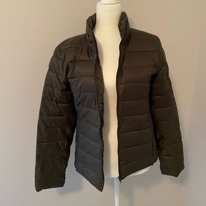 LOFT olive green puffer jacket